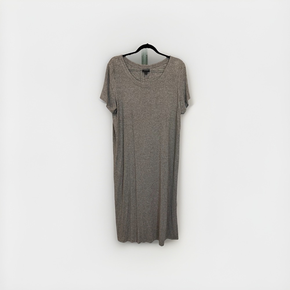 J. Jill Wearever Collection Large Knit Stretch Marled Dress Short Sleeve
